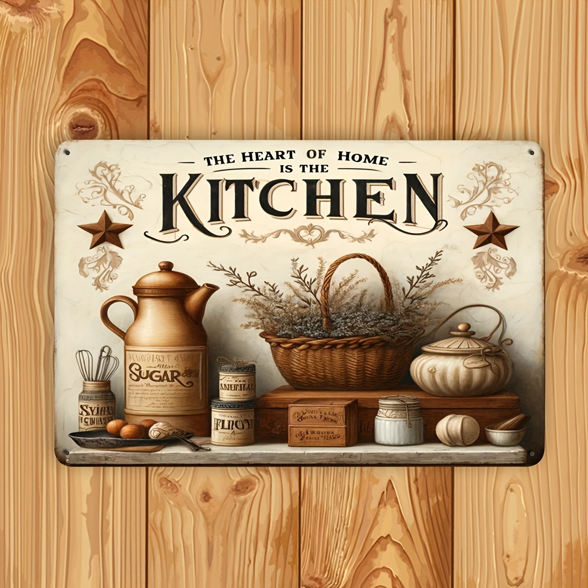 Home Cooking Quotes - Insegna Decorativa in Metallo con Citazione