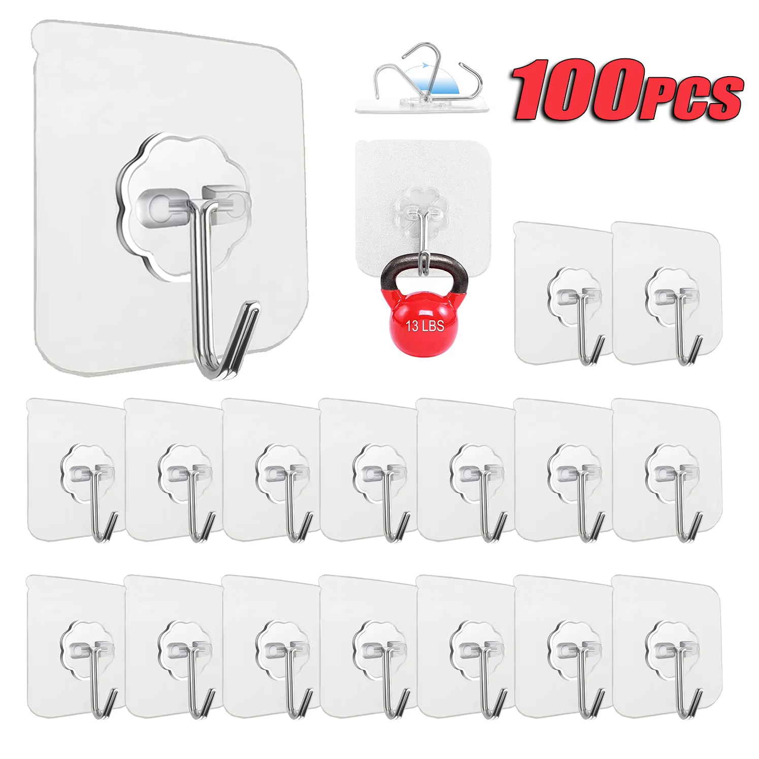 Home Cooking Delivery - Ganci autoadesivi in acciaio inox trasparenti