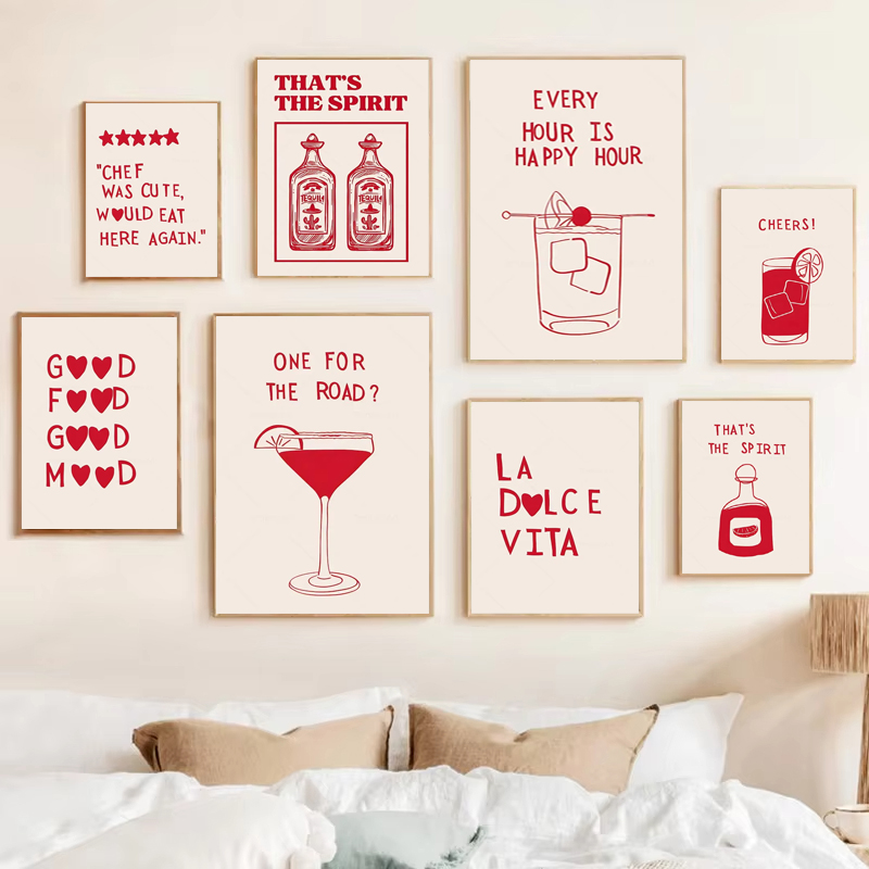 Home Cooking Quotes - Poster Minimalista per Cucina con Citazioni