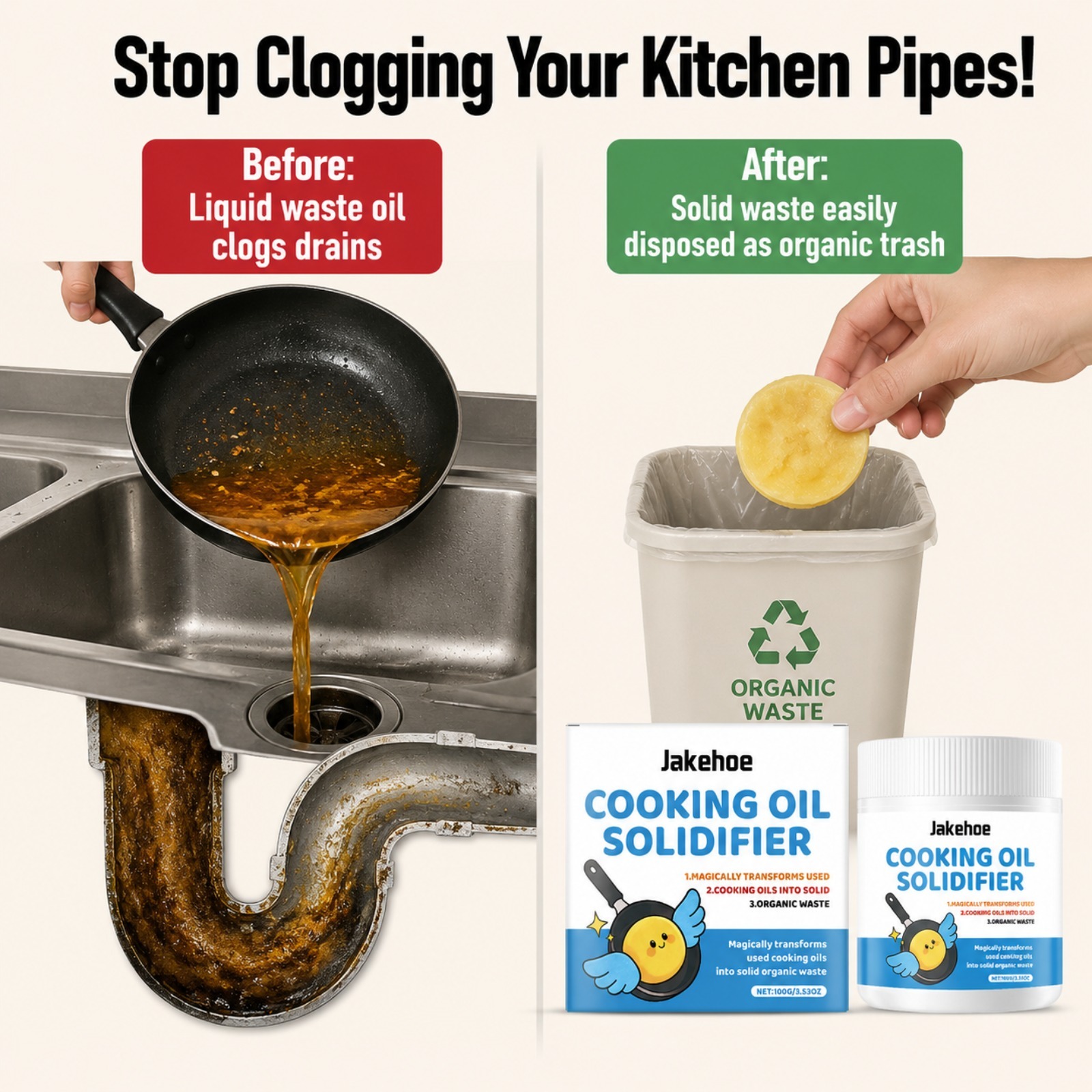 Polvere Solidificante per Olio - Home Cooking Oil Disposal recensione e prezzo